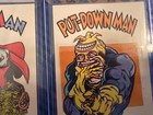 Vintage Superhero Parody Sticker Cards Lot     8 Card Set     Lard Lady   0100
