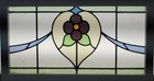 Floral Pretty Midsize Old English Leaded Stained Glass Window 28 1 4 x 15 1 2 