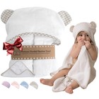 Organic Baby Towel Set - Soft Bamboo Hooded Towel   Washcloth - Bath Essentials
