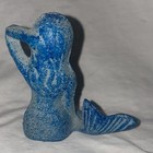 Vintage Cast Iron 3 1 4    Mermaid Figurine Sitting Mermaid Nautical Sea Ocean
