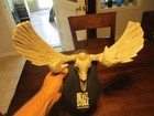 Revel Stoke Spiced Whiskey Wooden Advertising Moose Skull Sign Removable Rack