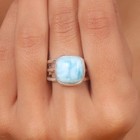 Larimar Ring 925 Sterling Silver Band  Statement Ring Handmade Ring All Size