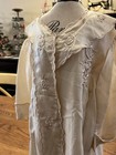 2131    vintage Antique Handmade Ivory Silk   Hand Embroidery Christening Robe 24   