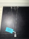 925 Sterling Silver 1 33ctw Moissanite Princess Cut Pendant Box Chain 18in Vvs D