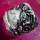 Art Nouveau Cuff Bracelet Floral Solid Sterling Silver 925 Antique Large