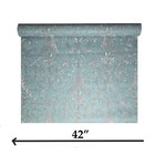 Turquoise Blue Green Gray Pearl Victorian Damask Faux Fabric Textured Wallpaper