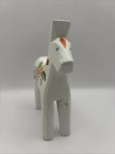 Swedish Dala Horse White With Orange Florals   Greenery stockholm  Sweden