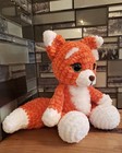 Crochet Red Fox Furry Chest Handmade Amigurumi Get Well Gift Chenille 11  Tall