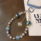 Phone Charm With Crystal handpainted Bead  Kawaii Hands-free Wrist Strap For Wom