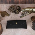 Leather Sunglasses Case Genuine Leather Eyeglass Case Soft Glasses Pouch Black
