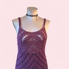 Purple Crochet Tank Top   Fairy Grunge Boho Knit Cami