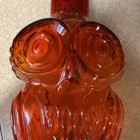 Vtg Amberina Owl Bottle Glows Viking Rainbow Red Orange Bird 7inch