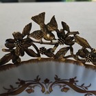 Vintage Matson Porcelain Soap Trinket Dish Bird Dogwood Gold Ormolu Regency