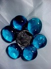 1000 Azure Luster Flat Glass Marbles Gems  Vase Fillers  Mosaic Tiles  24 99