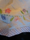 Pottery Barn Kids Floral Embroidered Gingham Trim Crib Skirt Photo Shoot Smp