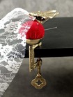 Solid Brass Sewing Bird Hemming Clamp Velvet Pin Cushion  handy Third Hand Tool 
