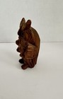 Vintage Mcm Carved Wooden Owl Figurine Cryptomeria Japan