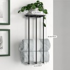 Wall Mounted Towel Racks  3 Bar Rolled Towel Storage Holders W wood Top  6 Hooks