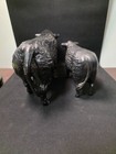 Vintage Breyer Glossy Black Walking Bull Animal W Gold Bridle   Milk Cow