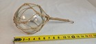Large Clear Glass Fishing Float Buoy Ball 6    W  Rope Net Hand Blown