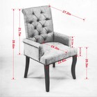 Fabric Accent Kitchen Dining Chair Curved Solid Wood Leg Tufted Club Dining Room