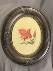 Pair Antique Victorian Carved Wood   Gesso Frame W  Needlework Crewel Embroidery