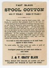 Black Americana Women J P Coats Thread Trade Card