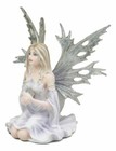 Kneeling Winter Fairy Holding Crystal Ball Statue 4 5 h Fantasy Figurine Decor