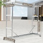 1000lbs Rolling Commercial Clothing Garment Racks Double Rail Garden Adjustable