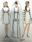 Vintage 1960s Vogue Bridal Design Wedding Dress Bridesmaid 2316 W labels Sz8