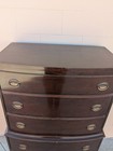 Vintage Modern Regency Wood Chest Of Drawers Tallboy Dresser