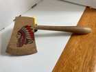 Vtg Macomb Il Souvenir Native American Decorated Pyrography Toy Wooden Hatchet