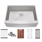 30 Inch Farmhouse Workstation Apron Front 16 Gauge Stainless Steel Kitchen Sink