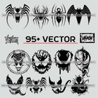 95  Venom Svg Bundle   Symbiote Silhouettes   Laser Cut  Cricut  Png  Dxf  Eps