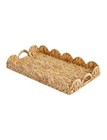  Rectangle Wicker Scalloped Tray  19 8  X 11 8  X 2 8  Natural water Hyacinth 