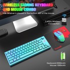 3 In 1 Rainbow Backlit Wireless Gaming Keyboard And Mouse Combo 2400dpi Mousepad