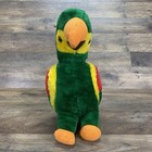 Vintage Allentown Plush Parrot Stuffed Animal Green Red Yellow Made In Korea