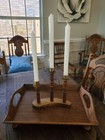 Three-arm Wooden Candelabra Candle Holder Centerpiece Home Decor