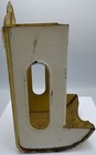 Yellow Tin Wall Mount Match Box Holder Yellow Flower Made Usa Vtg Shabby Cottage