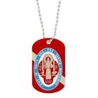 Saint Benedict Medal Dog Tag Pendant On Ball Chain - 2  Plastic Tag 18  Chain