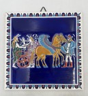 Greek  6 x6   Ceramic  Wall Tile smaltotechniki -hand Made Lot Of 3