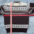 Vintage 1960s Norwegian Iceland Wool Brown Cream Sweater