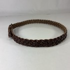 Worn Brown Braided Cow Leather Belt - Size 22