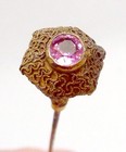 Antique Victorian Gold Filled Amethyst Glass Long Hatpin Hat Pin 27206