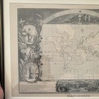 Planisph  re 1849 World Map Framed Wall Map Lithograph    Original Levasseur   