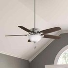 Builder Deluxe 52 In  Indoor Brushed Nickel Ceiling Fan With Light Kit