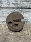 Antique Vintage Cast Iron Platform Scale Round Slotted Balance Weight 10 80
