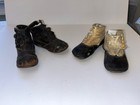 Antique Victorian Baby Childs Doll Leather Button Up Boot Shoes Cute 
