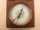 Victorian Francis Barker Unsigned Pocket Compass In Mahogany Case  Circa 1870