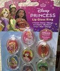 Disney Princess Girls Lip Gloss Dress Up Play Jewelry  7 Rings Ariel Tiana Belle